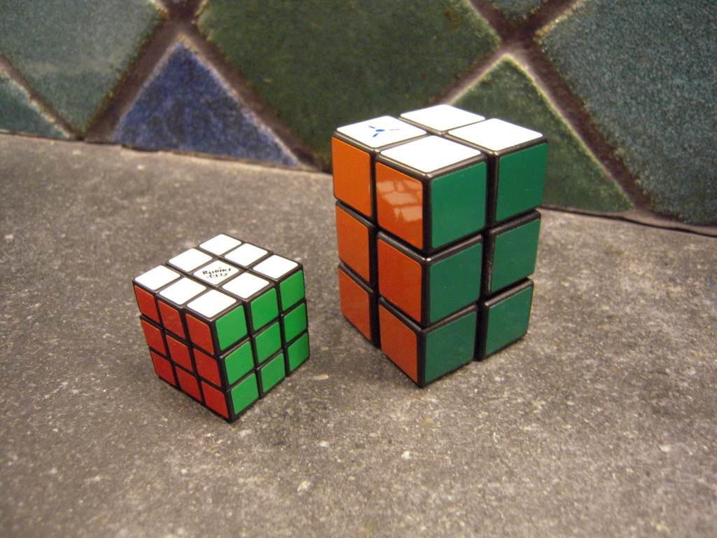 My 2×2×3 next to a keychain 3×3×3